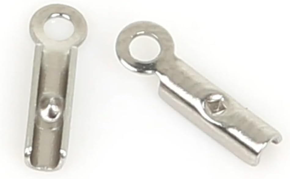 Cord End Caps Cord End Caps 200pcs Stainless Steel Rope Chain Cords Crimp Bead Connector(Style 03)