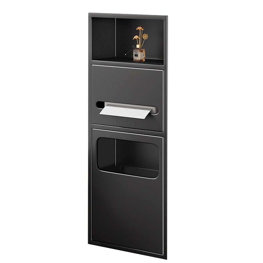 UHRLGHS Recessed Bathroom Niches Builts-in Stainless Steel Organizer Shower Shelf with Garbage Can Water Proof Recessed Storage Caddy