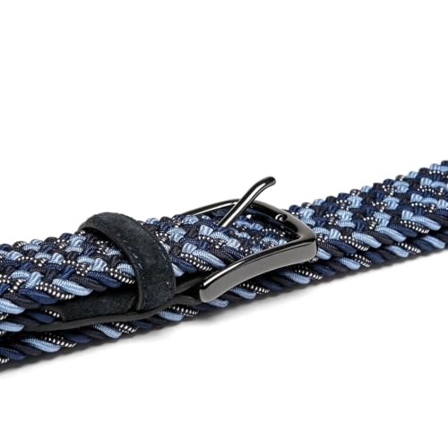 Image of Men's Stretch Braided Elastic Woven Canvas Golf Belt, multicolor,1 3 /8 inch