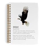 QLMX Eagle Spiral Notebook, Eagle Themed Journal Notebook, Eagles Birds Animal Notebooks for School Work, Eagles Office Supplies Gifts for Bird Lovers Women Men, 5.5x8.3 Inch