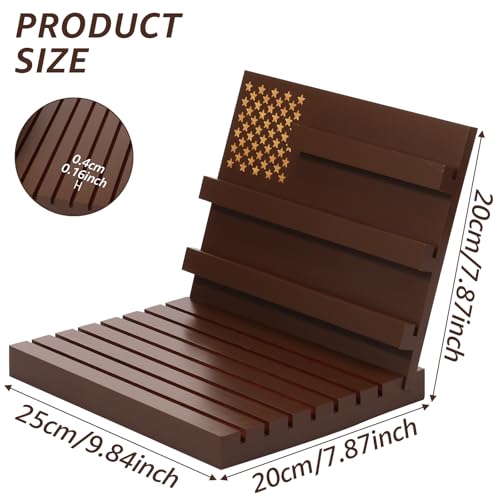 Soporte para monedas con 10 filas de madera sólida miniatura 3
