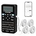 SUPVAN E11 Bluetooth Label Maker Machine with 4 Tapes, Support Keyboard & App with 40 Fonts and 450+ Icons, Rechargeable Inkless Labeler for Home, Kitchen, Office, School Organization, Black