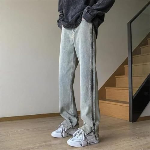 Men Cowboy Pants Zipper Denim Trousers Cotton Vintage Korean Goth Jeans3