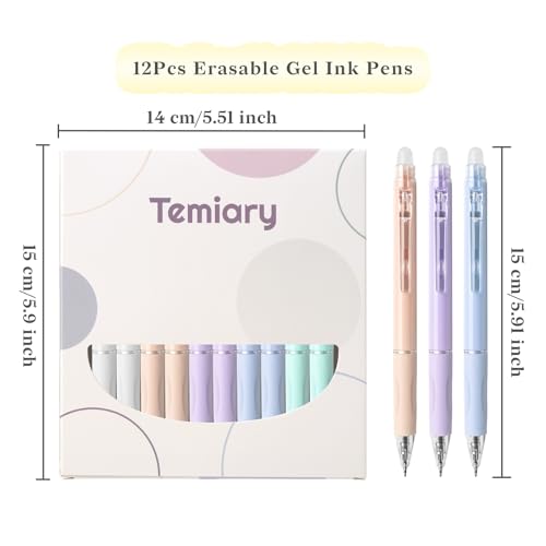 Temiary 10 piezas bolígrafos retráctiles borrables tinta negra miniatura 2