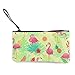 Produktbild N/C Exotische rosa Flamingos tropische Pflanzen und Dschungel, niedliches Leinen, Münzfach, Reißverschluss, Handschlaufe, Make-up, Federmäppchen für Frauen und Mädchen, personalisierbar
