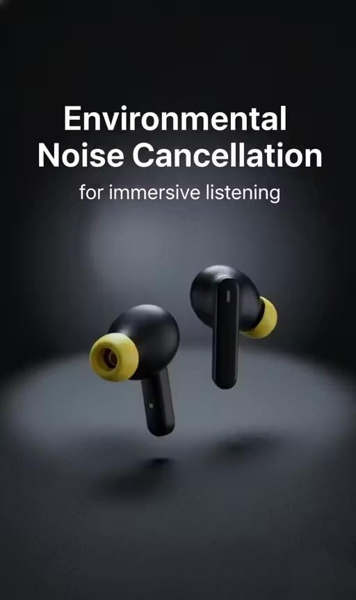 Image of 45HRS Battery, 13mm Drivers, Metallic Finish, Low Latency,ENx Tech, Fast Charge, v5.3 Bluetooth TWS in Ear Earbuds Wireless Earphones with mic (Midnight Black)