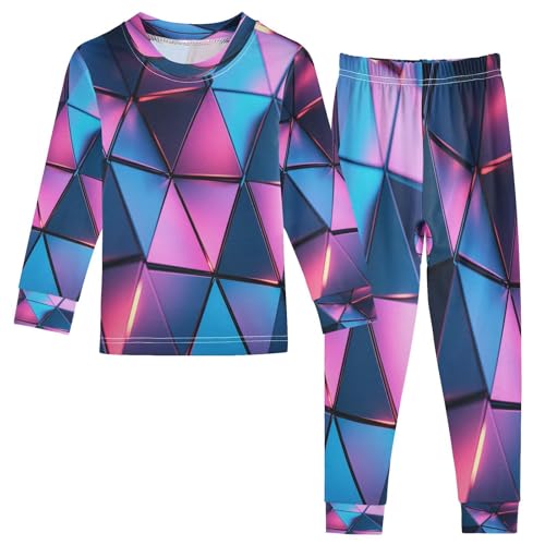 Pajama Sets Long Sleeve Triangular Architectural Soft Comfy Sleepwear 2 Piece PJS 3-8T