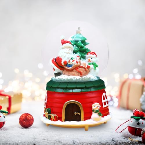 Globos de nieve de Navidad musicales con luces que cambian de color a pilas para mesa 4