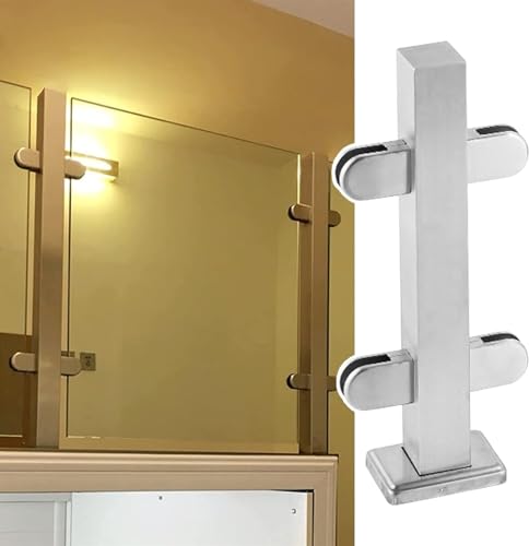 Poste de barandilla de vidrio plateado de metal de 85cm modelo Mid Post para paneles 2