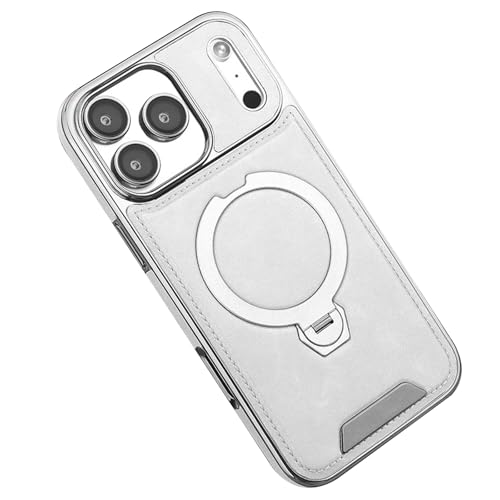 MEIXILU �K�p�Ώ�iPhone 17 Pro Max/17 Pro/17 Air/17E/17�p�}�O�l�b�g�J�o�[�A���߉\�����O�L�b�N�X�^���h�t�����U�[�P�[�X�A�r�W�l�X�X�^�C���V�F��,�O���[,17 Air