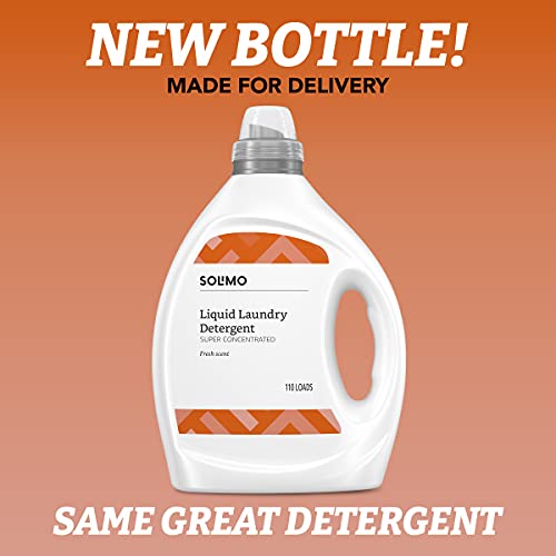 Solimo Amazon Brand Concentrated Liquid Laundry Detergent, Fresh Scent