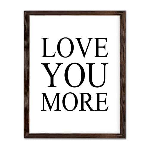 Panneau mural en bois Love You More déco salon 40x50 cm