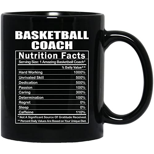 LongDangGift Funny Basketball Coach Gifts - Basketball Coach Nutritional Facts Coffee Mug...