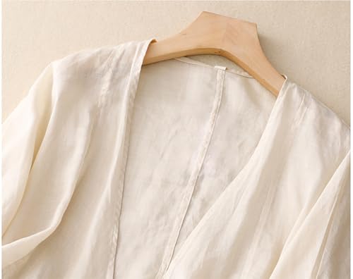 IDEALSANXUN Womens Casual Spring Summer Lightweight Cotton Linen Jackets Cardigan Tops3