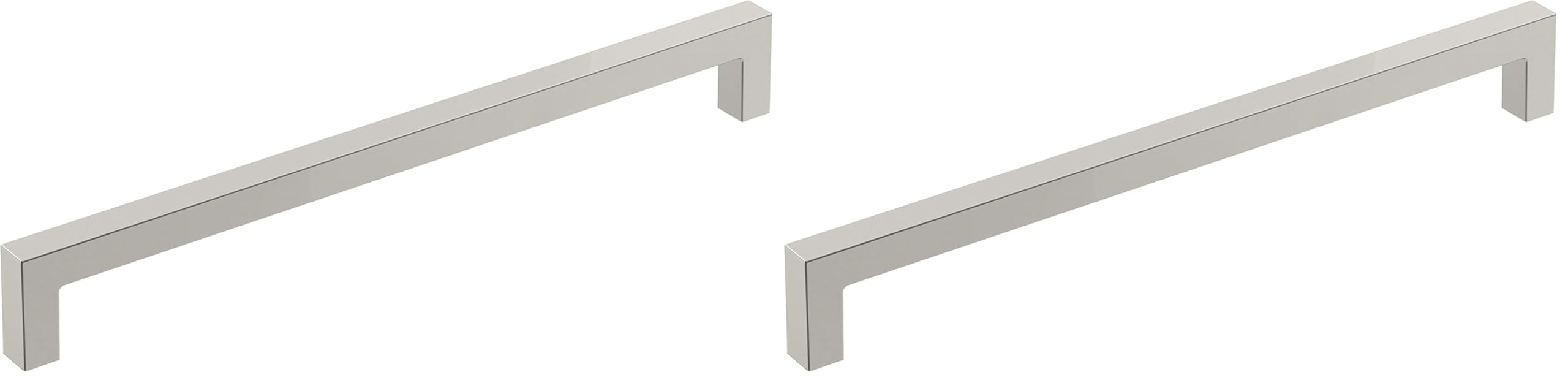 Amerock | Cabinet Pull | Polished Nickel | 8-13/16 inch (224 mm) Center-to-Center | Monument | 2 Pack | Drawer Pull | Cabinet Handle | Cabinet Hardware