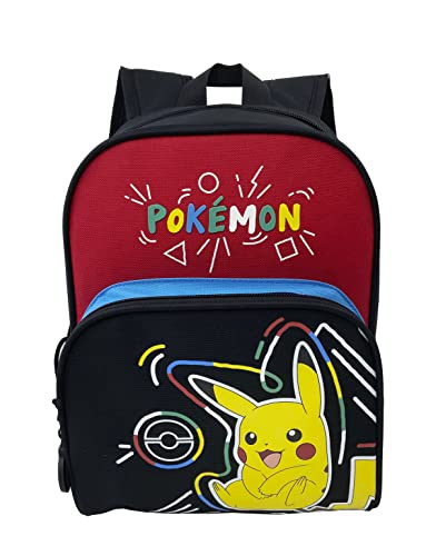 Pokémon- Mochila Infantil, Mochila Escolar, Medidas 30 Cm, Pikachu, Material Escolar, Backpack, Color Negro, Producto Oficial (Cyp Brands)