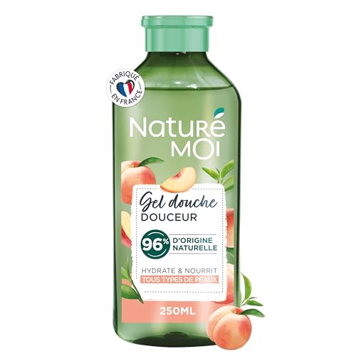 Gel douche douceur pêche thé vert Naturé Moi pour un réveil énergisant et frais le matin