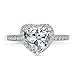 Imagen de Bling Jewelry Clásico Romántico Anillo de Compromiso Solitario en Forma de Corazón 3CT AAA CZ para Mujeres Banda Delgada de Pavé de Circonita Cúbica Anillo de Promesa