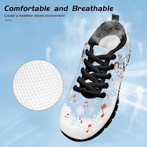 Kids Christmas Sneaker Soft Breathable Lightweight Anti-Slip Tennis Shoes for Litter Kids Lace-Up Athletic Outdoor School Footwear Running Shoes for Big Kid US 11-54