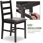 FDW Kitchen Table and Chairs for 4 Dining Room Table Set,Wood Elegant Kitchen Sets for Small Space,Dark Brown - Image 4