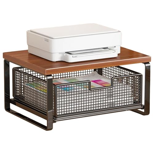 Genérico Mesa para Impresora - Ahorro Espacio Doble Nivel,Pequeño Soporte de Mesa para Impresora - para Microondas, Encimera, Zona de Manualidades, Hogar, Escuela,
