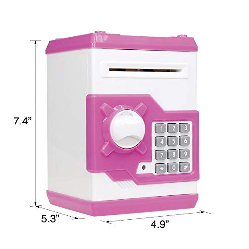 Image of Cable World Money Safe ATM Kids Piggy Savings Bank with Electronic Lock Piggy Bank ATM with Password (Assorted Color) (Multi Design)