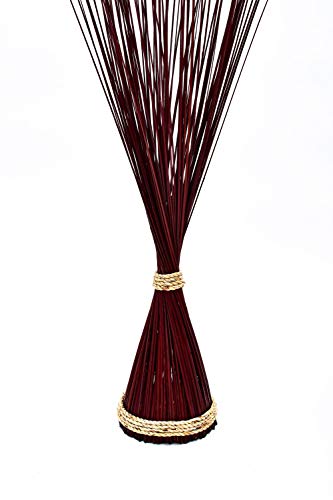 Image of Leewadee Freestanding Decorative Grass Stems - Naturally Dried and Colored Branches, Dry Grass Bundle for Home and Bar Decoration, 47 inches, Bordeaux
