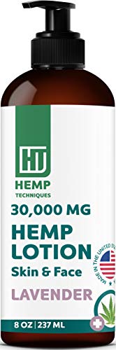 Hemp Techniques Natural Hemp Lotion 25000 - Lavender Scented Lotion Body Lotion Women Body Lotion Dry Skin Lotion Organic Body Lotion For Women Hemp Lotion For Skin Premium Hemp Oil Extract Moisture
