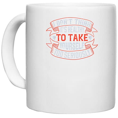 UDNAG White Ceramic Coffee / Tea Mug 'Golf | I Don’t Think it’s Healthy to take Yourself Too Seriously' Perfect for Gifting [330ml]