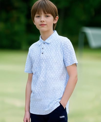 Damipow Boys Golf Shirt Moisture Wicking Youth Polo Shirts Quick Dry Kid Collared Shirt4