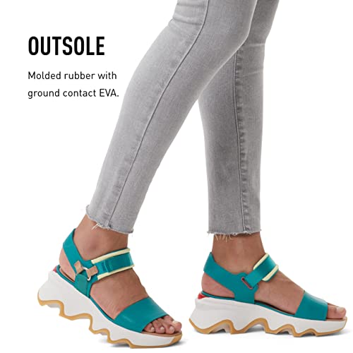 Sorel Women's Kinetic Impact Y-Strap High Sandals - Teal Chloride, Sea Salt - Size 6.5 #TOP5