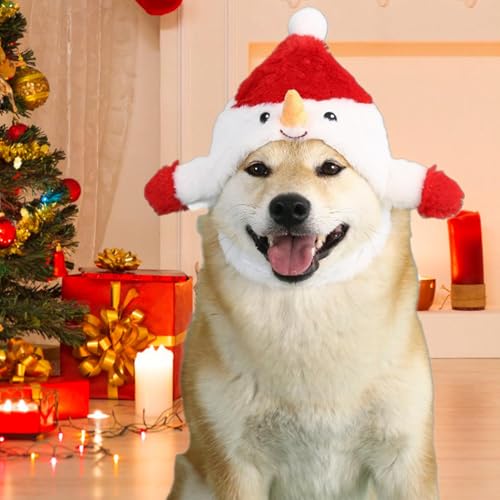 Roupa de gato de Natal, fantasia de gato - de neve de árvore de Natal roupas fofas e quentes para ga