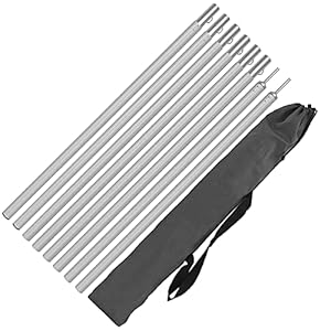 Hipier 2X2M Poteau Télescopique pour Mât de Tente Poteaux de Tente Réglable en Aluminium pour Camping Abri et Porche Auvent