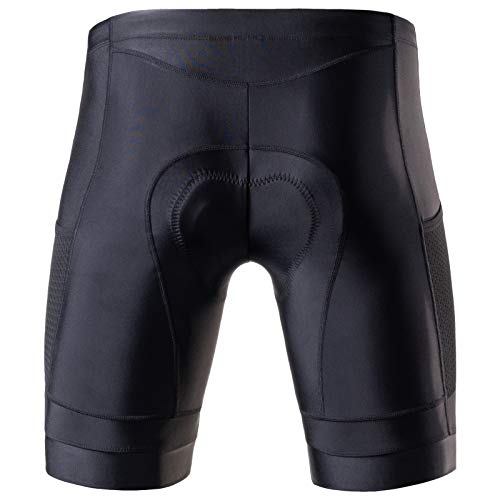MY KILOMETRE Triathlon Shorts Mens 9" with Adjustable Drawstring Easy Reach Leg Pockets Chamois for Long-Distance Tri Race