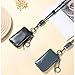 Small Coin Purse for Women Minimalist Functional Hanging Leather Keychain Wallet Fashion Change Purse for Credit Card (Black)