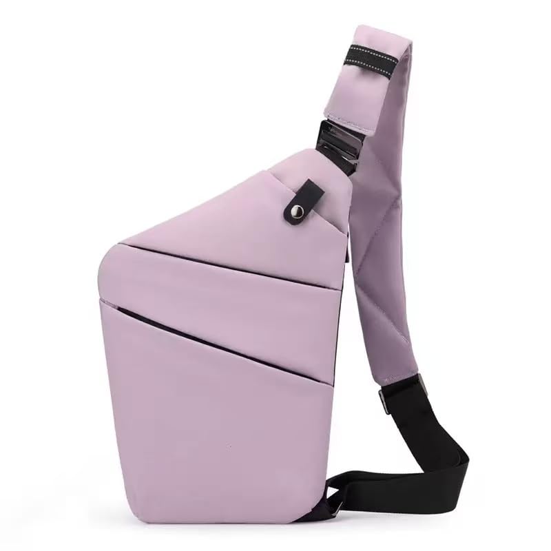 Anti Theft Travel Bag Travel Purses Anti Theft Safe Slim Sling CrossBody Bag Personal Flex Bag for Men&Women (Purple Right Shoulder)