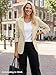 Linen Blazer Jackets for Womens Lightweight Blazers for Women Business Casual 3/4 Sleeve Cotton Fashion Dressy Coat Petite Summer Fall Outfits Clothes for Womens 2025 Beige XL