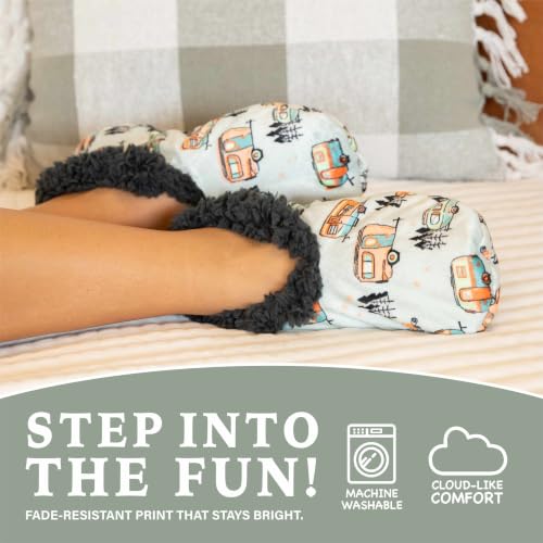 Image of Lazy One Fuzzy Slipper Socks for Women, Fleece House Slippers, Indoor Socks