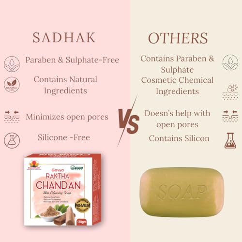 Image of Raktachandan Skin Glowing Soap, 150g Pack of 6