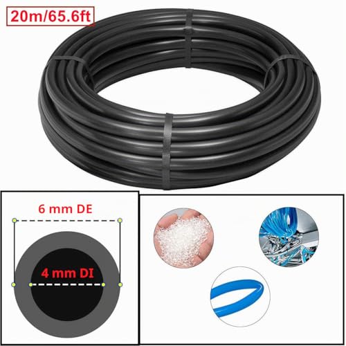 Miniatura 3 de Huaziz 20 Meter Poliuretano Manguera Negro Neumática, Pu Manguera Aire, 6 Mm Od X 4 Mm Id, Poliuretano Pu Air Pipe Kit 1 Cortador De Manguera