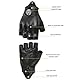 mjmoto Motorrad-Handschuhe aus Ziegenleder, Fingerlos, Vintage-Stil, Perforiert, Schwarz (Schwarz, XL)