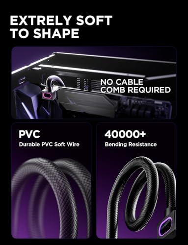 Image of AsiaHorse Hydrus 8-Pin CPU Extension Cable [FOR CPU ONLY], EPS 12V Power Cable (NOT FOR GPU), 18AWG Sleeved, 5V 3-Pin ARGB Sync - Black