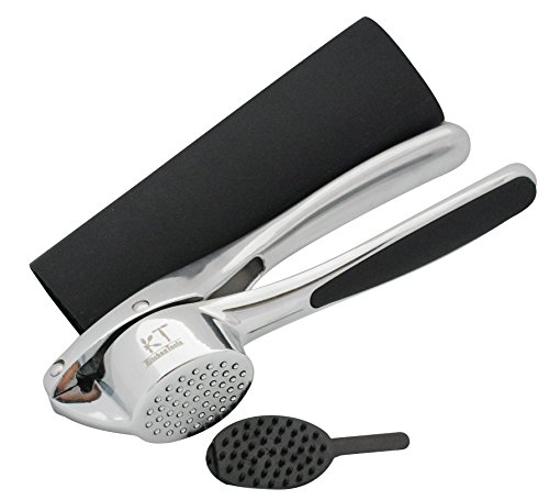 KT.KitchenTools DELUXE GARLIC PRESS, A Must-Have Kitchen Tool to Crush Fresh Garlic Cloves & Ginger, Simply Amazing Garlic Mincer With a Cleaning Brush!