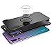 Orzero TPU + PC Hybrid Dual Layer Case Compatible for Huawei P20 Pro Full Body Heavy Duty Protection 360 Rotating Metal Ring (Adsorbed Iron Plate) (Huawei P20 Pro Not Included)-Black