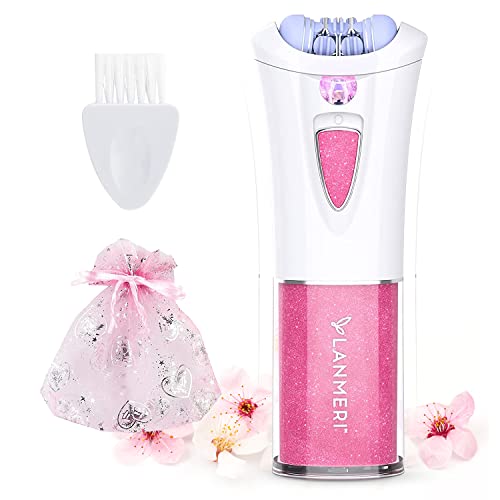Lanmeri Smooth Glide Epilator for Women Face - Body and Facial Hair Removal Device - Electric Tweezers with LED - Hair Remover for Arms, Legs, Underarms, Bikini Area, and Face, Pink