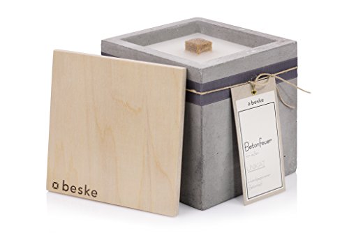 Betonfeuer® Beske-Manufaktur Design, Outdoor Kerze mit Dauerdocht, 17x17x17cm, Gartenfackeln zum nachfüllen mit Kerzenwachs, Unendliche Brenndauer durch Upcycling von Wachsresten Cover