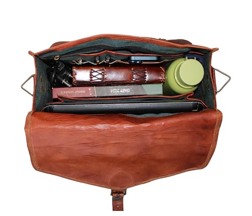 Maletín de cuero marrón para laptop de 15 pulgadas miniatura 5