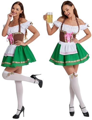 Maxim Party Supplies Women's Oktoberfest Outfit - Bavarian Maid Dress with Stockings & Bows - Dirndl Style German Dress3