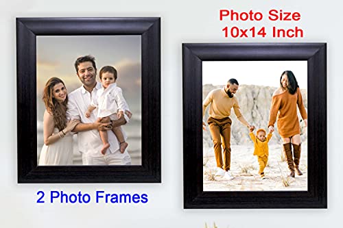 Image of Photo frame 10x14 Inch set of 2 Brown Color flexiable Glass (acrylic) & synthetic wood customized Modern Collage Photo Frames for Wall Hanging