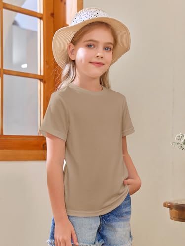 Image of Girls Short Sleeve T Shirts Kids Summer Tops Crewneck Tees 5-14 Years